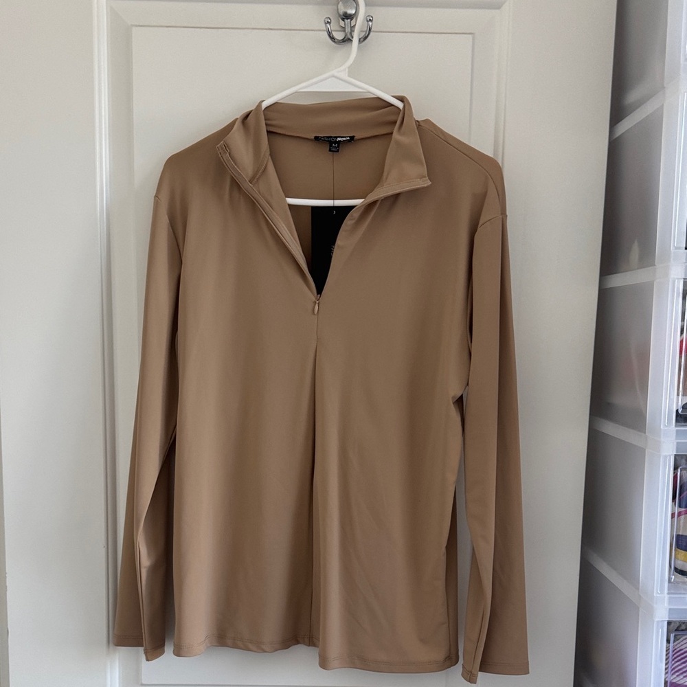 Fashion Nova Tan Long Sleeve Top with pants
